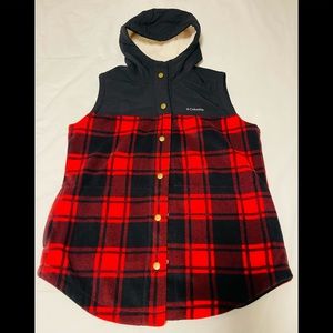 Columbia Plaid Fleece Vest